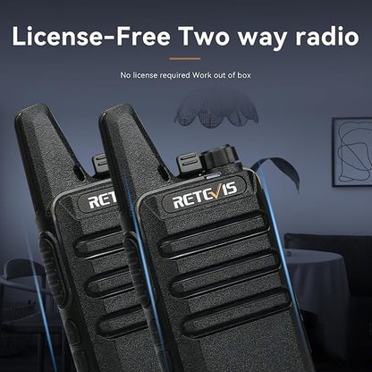 Retevis RT22 Walkie Talkies Rechargeable,Long Range Two Way Radio,2 Way Radio for Adults, Handsfree VOX Mini, for Business Office School Church Restaurant Retail(Black,10 Pcs, 5 Box)