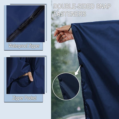 Fashion Hooded Rain Poncho Waterproof Raincoat Jacket with pocket for Women/Men/Adult