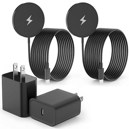 Magnetic Wireless Charger for iPhone 16, 2Pack 10FT 15W Fast Mag-Safe Charger, Wireless Charging Pad with USB C Fast Charging Block for iPhone 16 Pro Max/15/14/13/12/Plus/Pro/Pro Max,AirPods 3/2/Pro 2