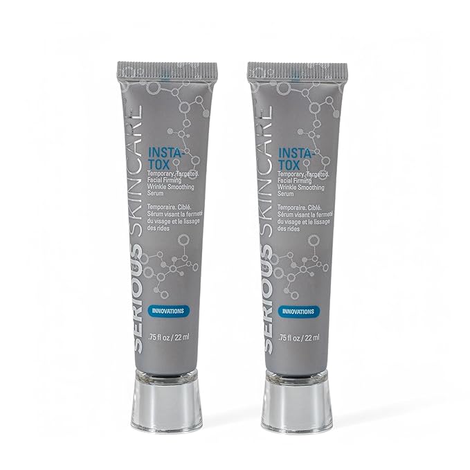 Serious Skincare INSTA-TOX Instant Wrinkle Smoothing Serum - Facial Filler Improves Appearance of Lines, Pores & Deep Wrinkles - Temporary Skin Tightener - Face Firming - .75 Fl Oz (2Pack)