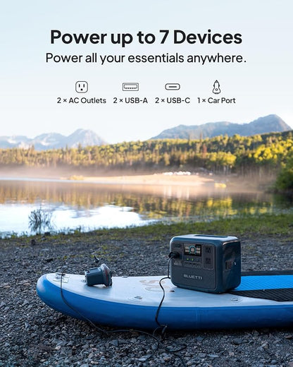 BLUETTI AC70 Solar Generator with 200W Solar Panel (Ships Separately), 768Wh Portable Power Station with 2 1000W (Power Lifting 2000W) AC Outlets, 0-80% in 45 Min, LFP Backup Power for Camping, Travel