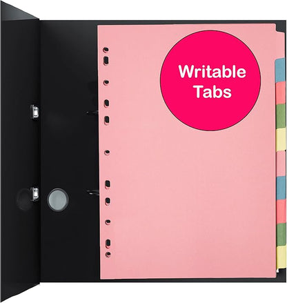 10 Tab Dividers for 3 Ring Binder – 10 Dividers Set with Tabs, Perfect for Organizing Documents, Binder Tab Dividers for Easy Filing