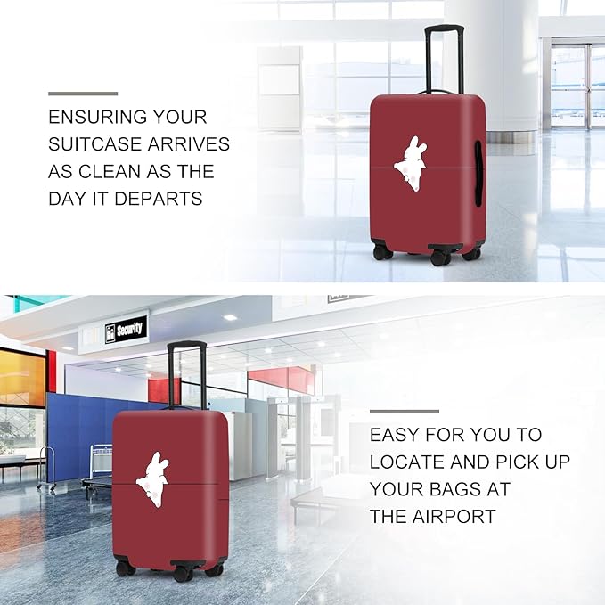 Burgundy Abstract Luggage Protector, Washable Suitcase Cover Simple Animal Pattern Anti-scratch for 18",20",22"Bag