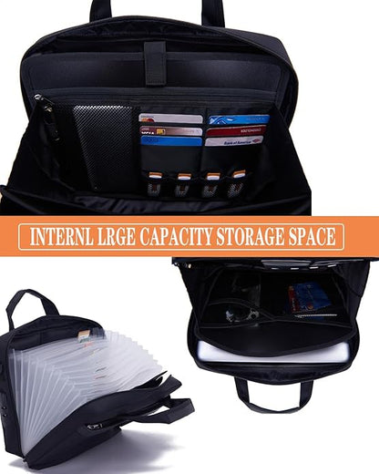 BARDOLPH Heavy Duty Accordian File Organizer with Handle