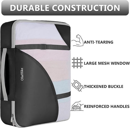 8 Set Packing Cubes for Travel, Anti-Tearing Suitcase Organizer for Luggage with Shoe & Hanging Toiletry Bag,Gifts for Women Mom,OlarHike Vacation Essentials & Accessories for Cruise Ship,Ink