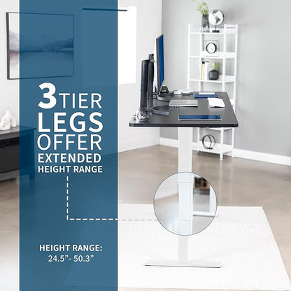 VIVO Electric 83 x 30 in Dual Motor Sit Stand Desk, Memory Height Adjustment, 2B Series, White Top Black Frame, DESK-KIT-2B8W