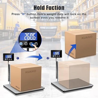 Shipping Scale, 660lbs Heavy Duty Digital Postal Scale for Packages, 0.7oz High Accurate Postage Scale for Small Business, Luggage, Home Use, Battery & Charging Cable Include