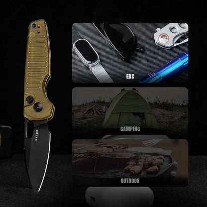 Kizer Parakeet EDC Pocket Knife, 2.46" Nitro-V Blade Folding Knife with PEI Handle, Thumb Hole Opener Small EDC Knives for Men Women Camping Hunting V2706A1