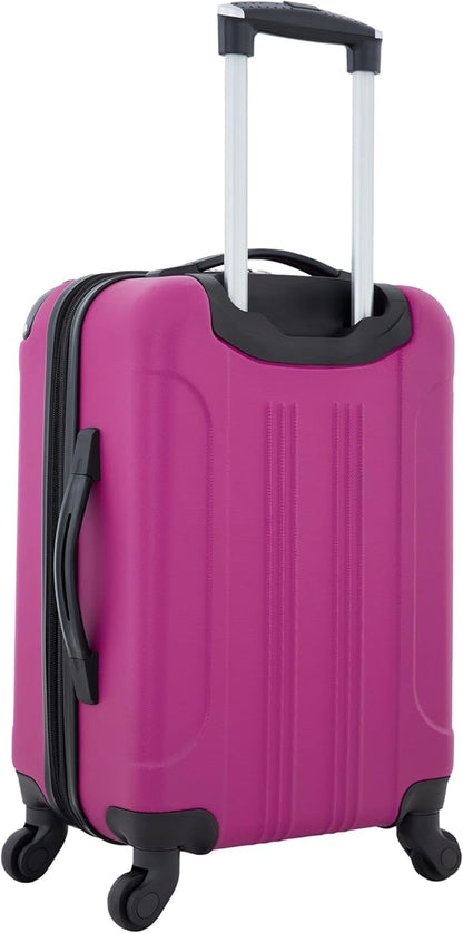 Travelers Club Chicago Hardside Expandable Spinner Luggage, Fuchsia, 20" Carry-On