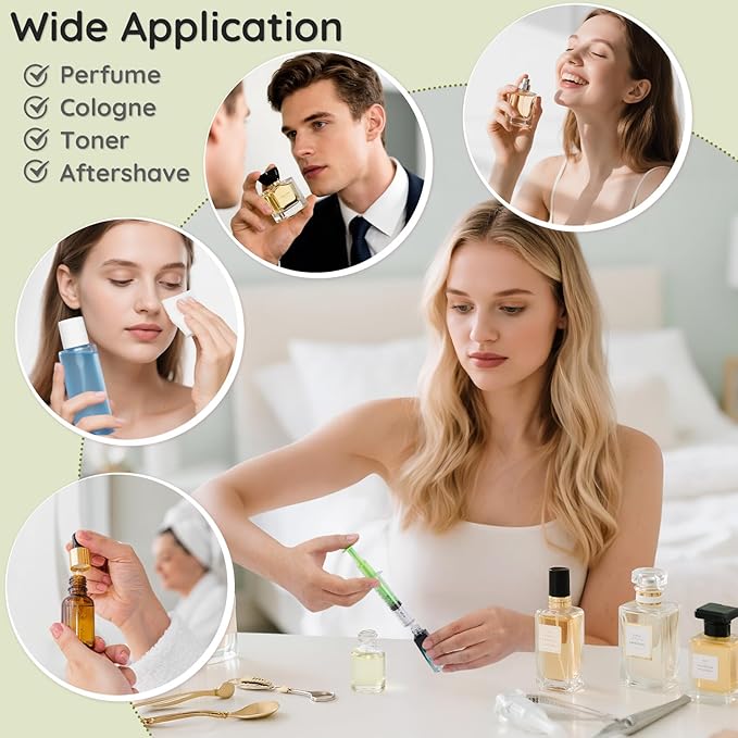Segbeauty 8pcs 0.34oz Perfume Decanter Refill Tool Kit for Travel Spray Bottle, 10ml Plastic Pink Green Perfume Dispenser Transfer Tool Set with Funnel Pump Disenser, Cologne Making Kit for Men Women