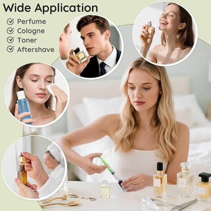 Segbeauty 8pcs 0.34oz Perfume Decanter Refill Tool Kit for Travel Spray Bottle, 10ml Plastic Pink Green Perfume Dispenser Transfer Tool Set with Funnel Pump Disenser, Cologne Making Kit for Men Women