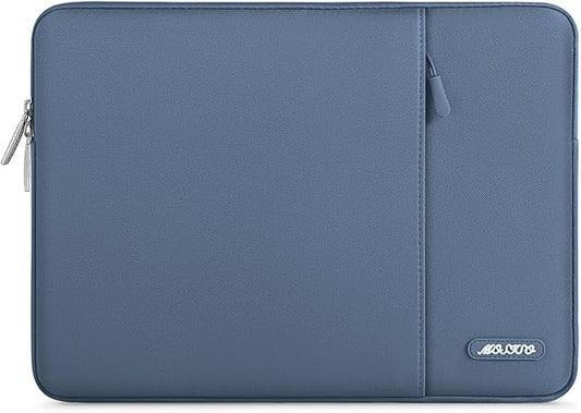 MOSISO Laptop Case 15 inch, 15 inch Laptop Sleeve Compatible with MacBook Air 15 M4 A3241 M3 A3114 M2 A2941 2025 2024 2023,Dell XPS 15,Polyester Vertical Computer Sleeve Bag with Pocket, Steel Blue