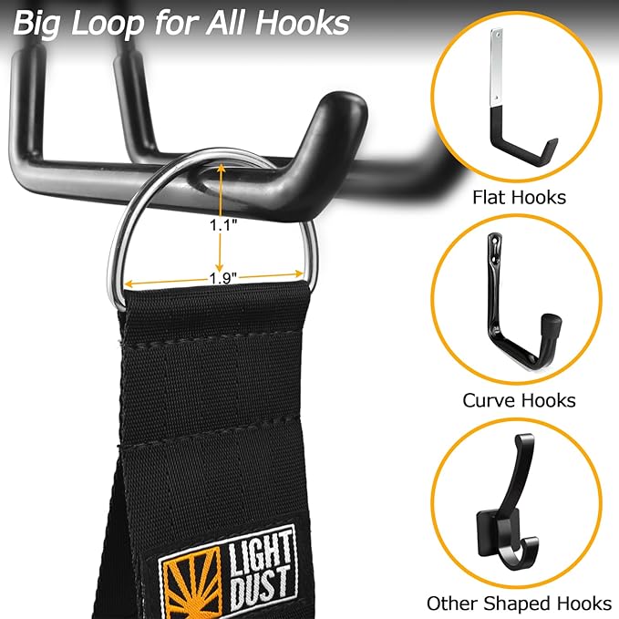 Hanging Extension Cord Holder - 16Pack 13" 22" 35" Handle Wrap Straps with S Hooks Heavy Duty Garage Organizer Tool Hangers - Garden Hose Power Electrical Cable Rope RV Shed Storage and Organization