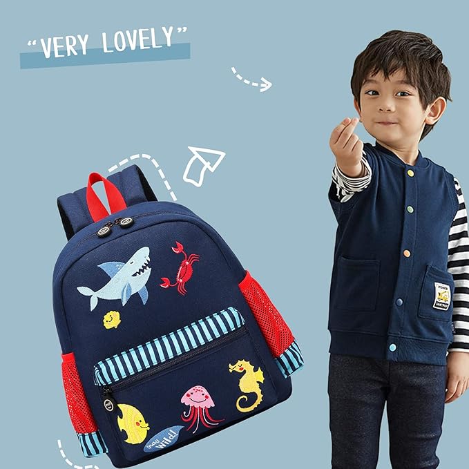 willikiva Cute Zoo 3d Kids Backpack for Boys and Girls Toddler Backpack Bags(Ocean World)