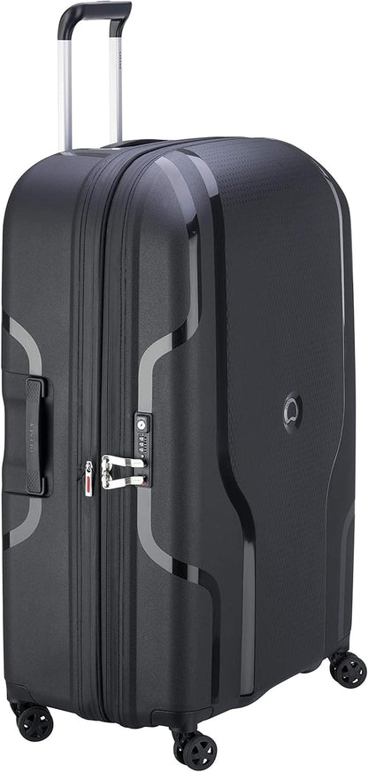 DELSEY PARIS Clavel Hardside Expandable Luggage with Spinner Wheels, Black, Checked-Large 30 Inch