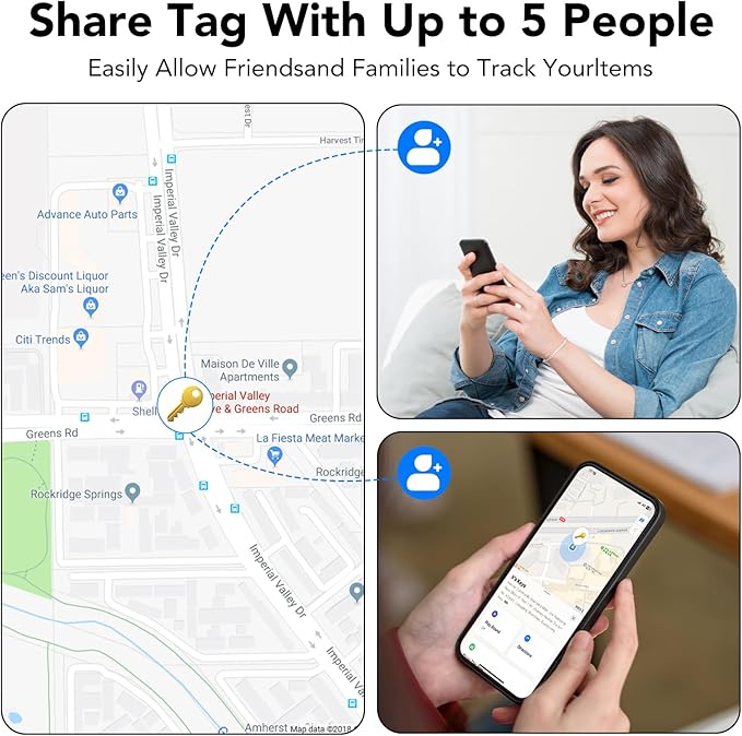 Air Tracker Tags-4 Pack, Bluetooth Tracker Works with Apple Find My APP (iOS Only), Keys Finder and Item Locator for Luggage, Backpack, Suitcases, Replaceable Battery, IP67 Waterproof Tracking Tag