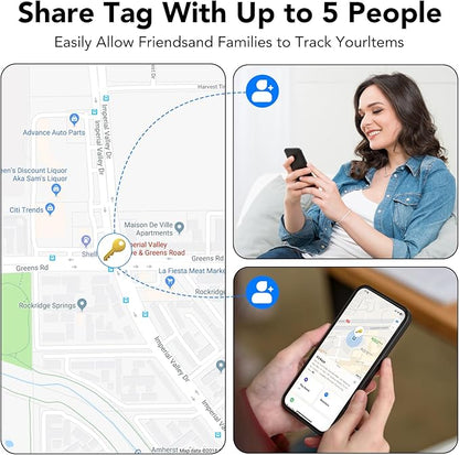 Air Tracker Tags-4 Pack, Bluetooth Tracker Works with Apple Find My APP (iOS Only), Keys Finder and Item Locator for Luggage, Backpack, Suitcases, Replaceable Battery, IP67 Waterproof Tracking Tag