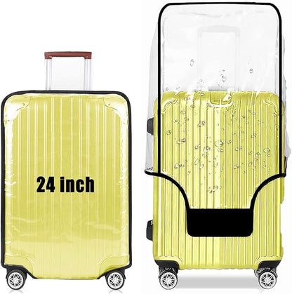 24 Inch Clear PVC Luggage Cover, 0.2mm Thick Lightweight Waterproof, Dustproof, Anti-Scratch Suitcase Cover, Luggage Covers for Suitcase TSA Approved, Fits 23"-24" Wheeled Luggage