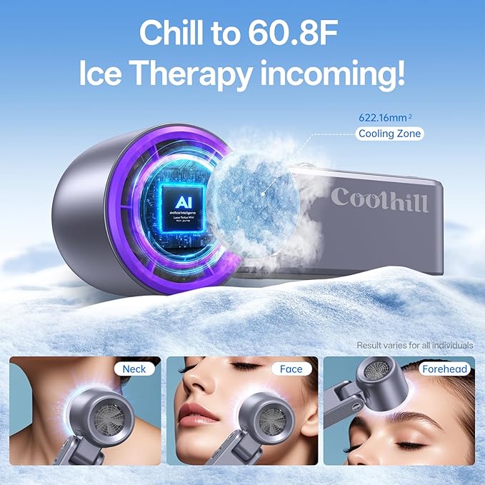 Handheld Portable Fan with Ice Cooler: 100-Speed 5500mAh Rechargeable Handheld Fan, 12H Time Hand Cooling Personal Fans with 20000 RPM Air Turbo Tech for Travel Outdoor