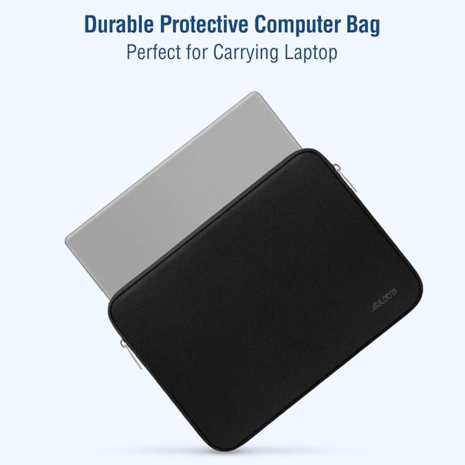 MOSISO Laptop Case 13.3 inch, 13-13.3 inch Laptop Sleeve Bag Compatible with MacBook Air/Pro 13/Pro 14 M5 M4 M3 M2 M1, HP Dell ASUS Lenovo, Neoprene Computer Sleeve Bag with Small Case, Black