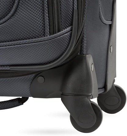 SwissGear Sion Softside Expandable Luggage with Spinner Wheels, Dark Grey, 2-Piece Set (21/25)