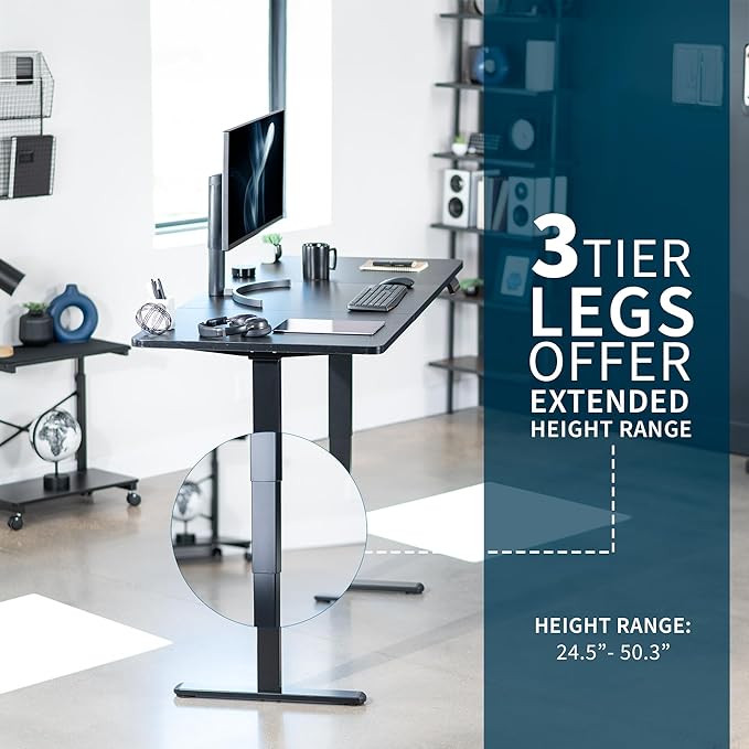 VIVO Electric 71 x 30 in Dual Motor Sit Stand Desk, Memory Height Adjustment, 2B Series, Black Top Black Frame, DESK-KIT-2B7B