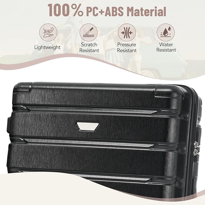 Suitcase Sets Hardshell Luggage Sets ABS Suitcase for Women 3Pc Carry On Luggage