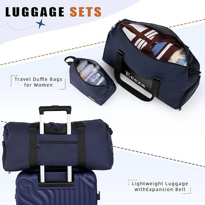 Luggage Sets Suitcase Sets 5 Piece Luggage Sets Suitcase with ABS Hard Shell Lightweight TSA Lock and Double Rotatable Detachable Wheels(Navy,20"/24"/28"/DB/TB)