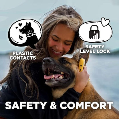 Dogtra CUE Yellow – E-Collar for Dogs Training Collar with Remote – Training Made Easy for Everyday Dog Owners – Gentle Vibration, Custom Boost, Waterproof, Rechargeable, 400-Yard Range System