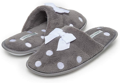 Laura Ashley Ladies Embroidered Soft Terry Scuff Slipper