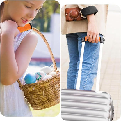 2 Pack Luggage Handle Wraps for Suitcase, Bright Color Comfort Soft Handle Covers Suitcase Luggage Handle Wrap Luggage Tag Wraps Travel Accessories (Orange)