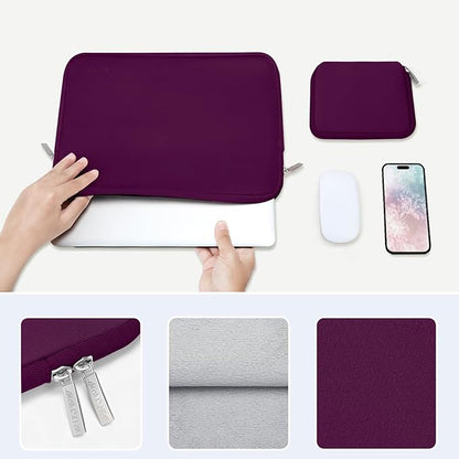 MOSISO Laptop Case 13.3 inch, 13-13.3 inch Laptop Sleeve Bag Compatible with MacBook Air/Pro 13/Pro 14 M5 M4 M3 M2 M1, HP Dell ASUS Lenovo, Neoprene Computer Sleeve Bag with Small Case, Magenta Purple