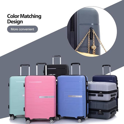 Luggage 3 Piece Sets Suitcase Set with Double Spinner Wheels, Lightweight Carry On Hardside Travel Luggage with TSA Lock, (20/24/28) (Gray)