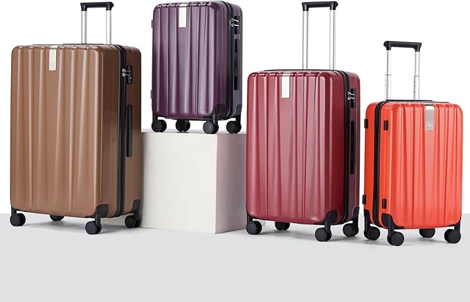 Hanke Luggage Sets 3 piece Carry On Luggage with Wheels PC Hard Shell Suitcases Lightweight Checked Tsa Luggage Extra Large Travel Suitcase Woman Men 20/24/29 Inch （Purple）