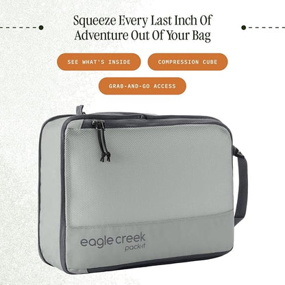 Eagle Creek Pack-It Isolate Compression Cube - Lightweight Compression Cube for Optimizing Luggage Space - Easy-Grab Zipper - Convenient Top Handle - Recycled Materials - Small