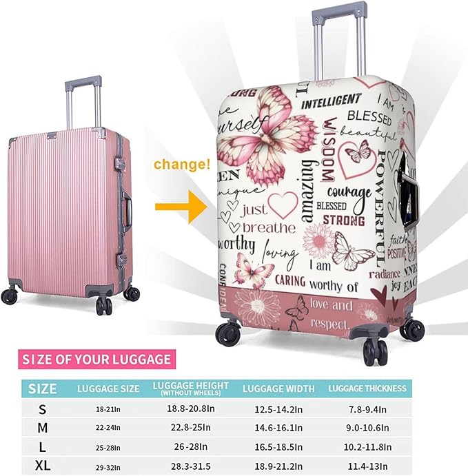 Travel Suitcase Protector African American Girl Elastic Protective Washable Luggage Cover With Concealed Zipper Suitable For 18-32 Inch(S (for 18-21 inch luggage))