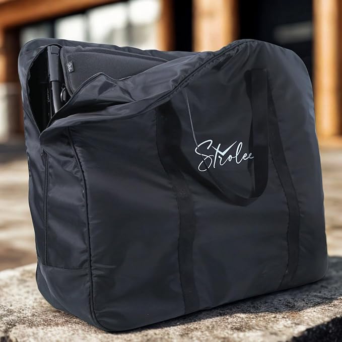 Strolee Padded Double Stroller Travel Bag & Protective Storage Cover For Airplane Gate Check - Universal Fit On Most Double Travel Strollers