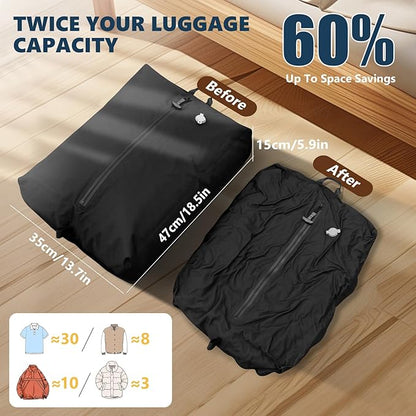 Dobaly 24L Vacuum Bags for Travel, IP67 Reusable Vacuum Seal Bags for Carry On Suitcases Vacuum Packing Cubes for Luggage and Backpack Space Saver Lightweight&Durable(1PC No Pump)