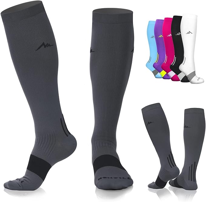 NEWZILL Medical Compression Socks for Women & Men, 20-30 mmHg Knee-High Support for Circulation, All-Day Comfort for Work Travel Running Cycling and Fitness