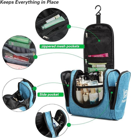 Bago Travel Toiletry Bag for Women and Men X-Large Waterproof Hanging Large Toiletry Bag for Bathroom and Travel Bag for Toiletries Organizer -Travel Makeup Bag (SnowBlue)