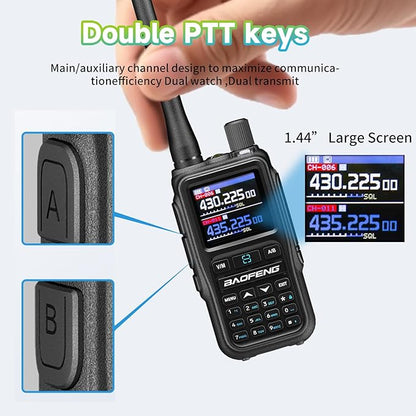 BAOFENG UV5RMINI Two Way Radio NOAA Weather Radio Dual PTT 999CH Survival Radio APP Programming Copy Frequency Ham Radio