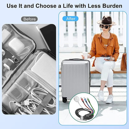 Charger Compatible for Apple Watch, 4 in 2 Multi Charging Cable for Multiple Devices, Upgraded Nylon Braided Charging Cord Compatible with iWatch Ultra SE 10-1, iPhone 16-13, Android Phone (5FT)