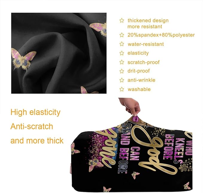 Travel Suitcase Protector Light skin african american Elastic Protective Washable Luggage Cover With Concealed Zipper Suitable For 18-32 Inch(M (for 22--24 inch luggage))