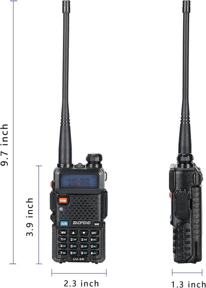 Baofeng UV-5R Dual Band Two Way Radio Handheld Ham Radio Long Range Walkie Talkies Pack of 6 for Hiking Camping Hunting Skiing Trip(Black) with 6 Way Charger