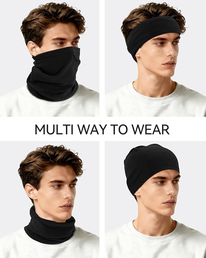 4 Pack Winter Neck Warmer, Neck Gaiter Ski for Men & Women, Soft Fleece Face Cover Mask Scarf for Cold Weather