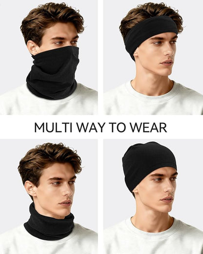 4 Pack Winter Neck Warmer, Neck Gaiter Ski for Men & Women, Soft Fleece Face Cover Mask Scarf for Cold Weather