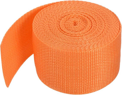 MECCANIXITY Lightweight Polypropylene Webbing Strap 2" 5 Yard Backpack Strapping Band Light Orange for Outdoor Luggage Cargo Straps