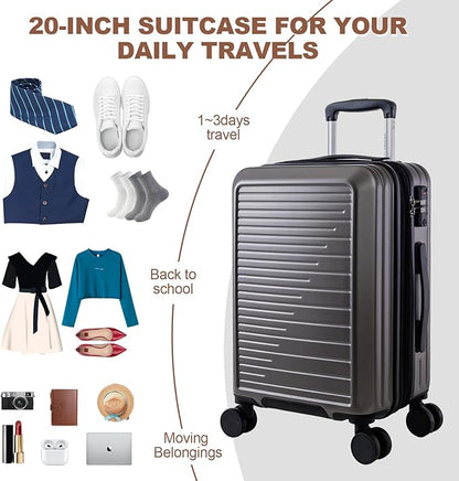 OUZZO Luggage Sets 3 Piece Expandable Suitcase Sets with Double Spinner Wheels Hardshell Lightweight PC Checked Luggage set TSA Lock for Family Trips, Business,Vacation