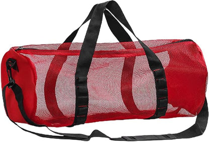Mesh Gym Bag -Mesh Duffle Bags, Multifunctional Cylindrical Bag With Adjustable Strap, Portable Snorkeling Equipment Carry | Large Capacity Gym Bags, Snorkel Gear With Inside Hook For Travel