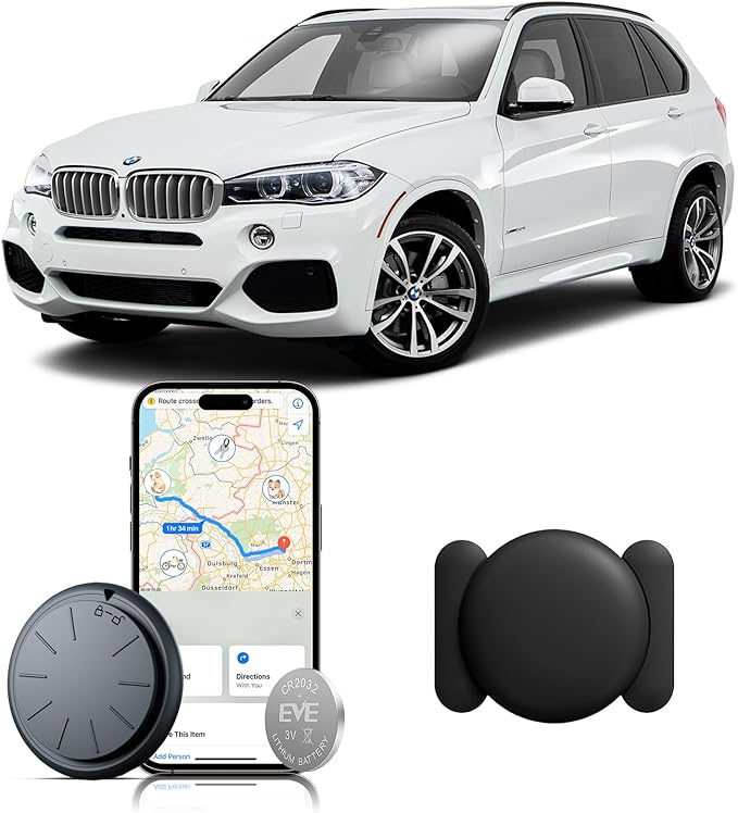 Car GPS Tracking Device for Vehicles, 3PCS Real Time GPS Tracker for Car, Work with Find My (iOS Only),Hidden Mini GPS Tracker (Tracker (Black), Magnetic (Black))
